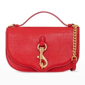 Rebecca Minkoff Megan Half Moon Red Leather Crossbody Bag